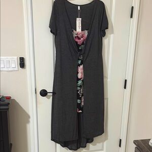 Floral Gray Maxi Dress